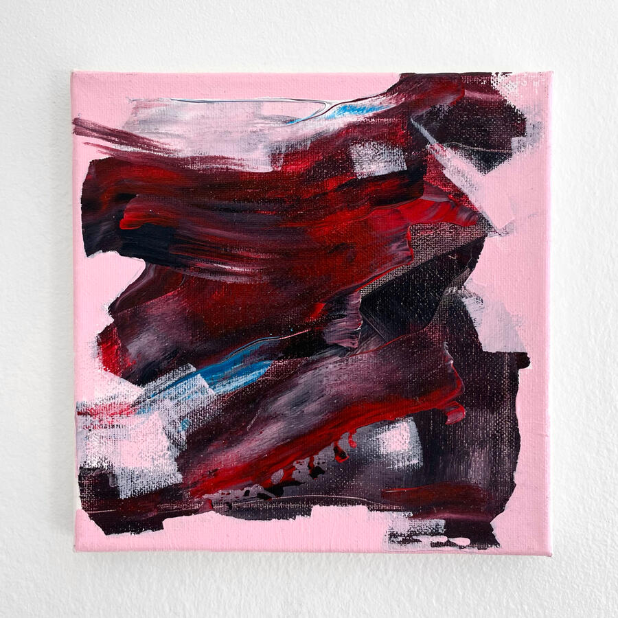 "Sickly Sweet (Douceâtre)" Acrylic on canvas. 8 x 8 inches. 2021.