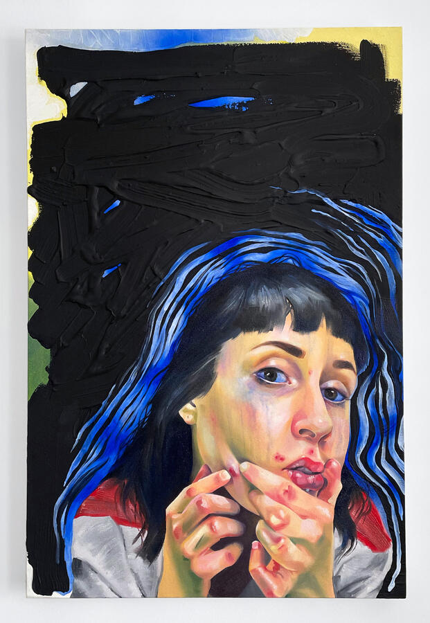 "Vanity" Oil and acrylic on canvas. 36 x 24 inches. 2021.